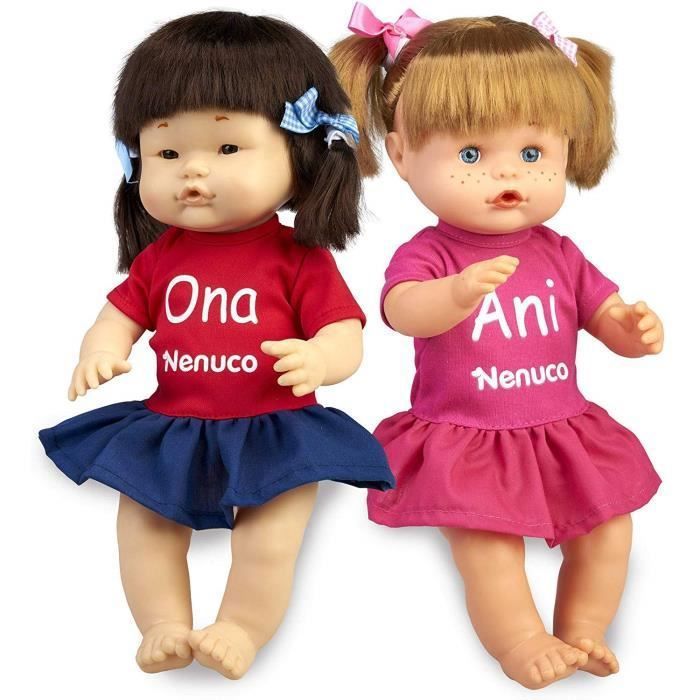 Poupée Nenuco - Officielle Youtubeuses Ani et Ona - Fonctionne sans pile - 2 poupées incluses