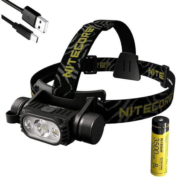 nitecore hc65 v2 lampe frontale puissante 1700 lumens avec câble usb eco-sensa type c (standard) noir - 6952506407002