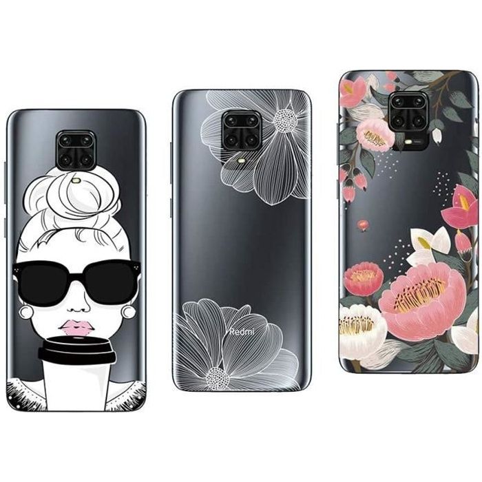 Coque Xiaomi Redmi Note 9SPro Pack de 3 Gel TPU souple Fantaisie