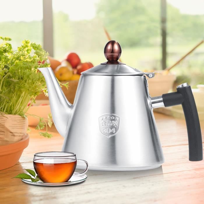 Argent Théière Théière en acier inoxydable Thé Café Ébullition rapide