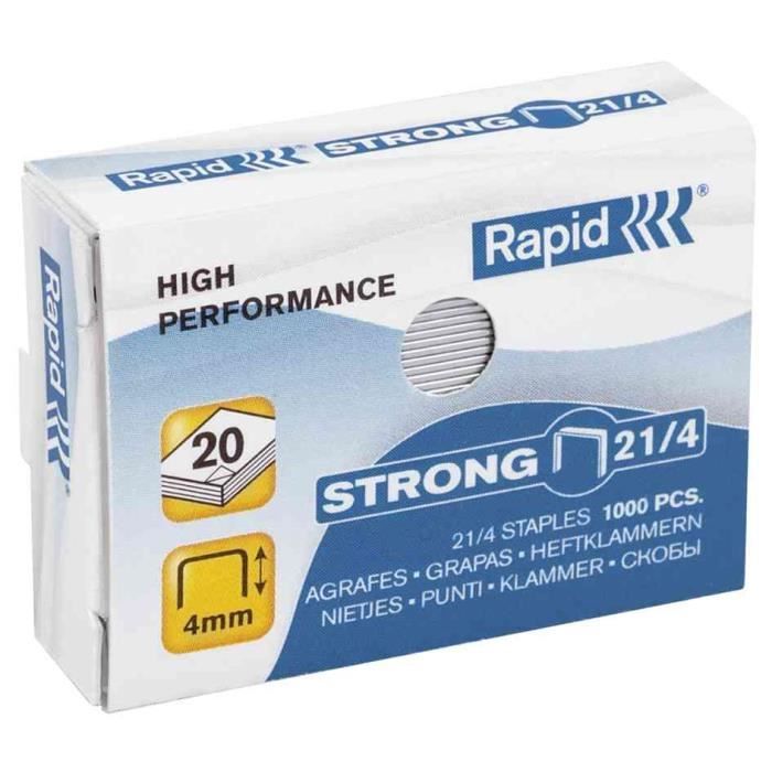 Agrafes Rapid Super Strong 73/12 – Boîte De 5000, Galvanisées, Pour Agrafeuse HD31, Très Haute Résistance