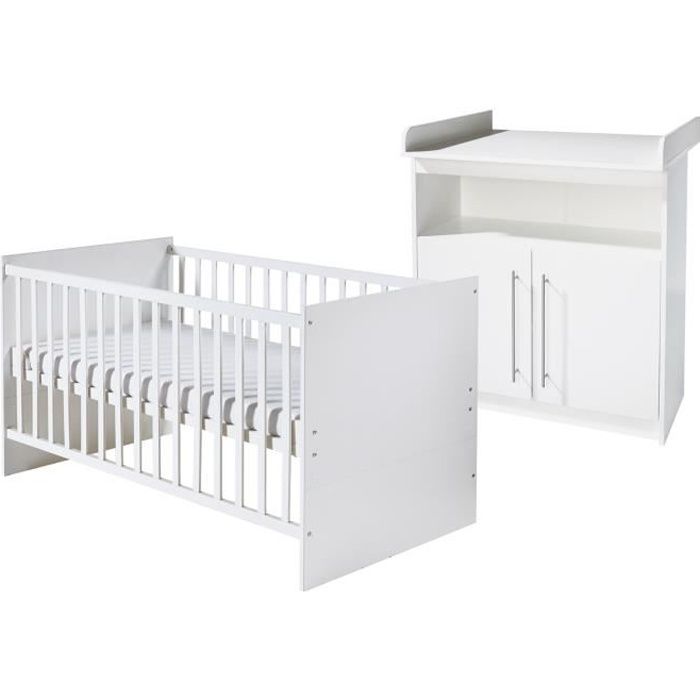 Roba Chambre Enfant Maren 2 Pieces Lit Bebe 70x140 Cm Et Commode A Langer Blanc Cdiscount Puericulture Eveil Bebe