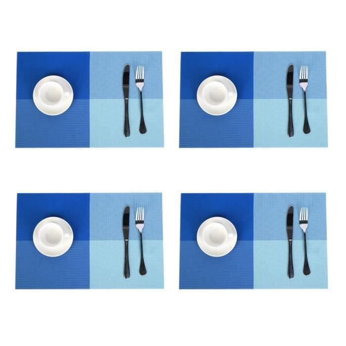 6 Sets De Table Ronds Fanquare 38 Cm - Tressés Résistants à La Chaleur - Kaki - Lavables