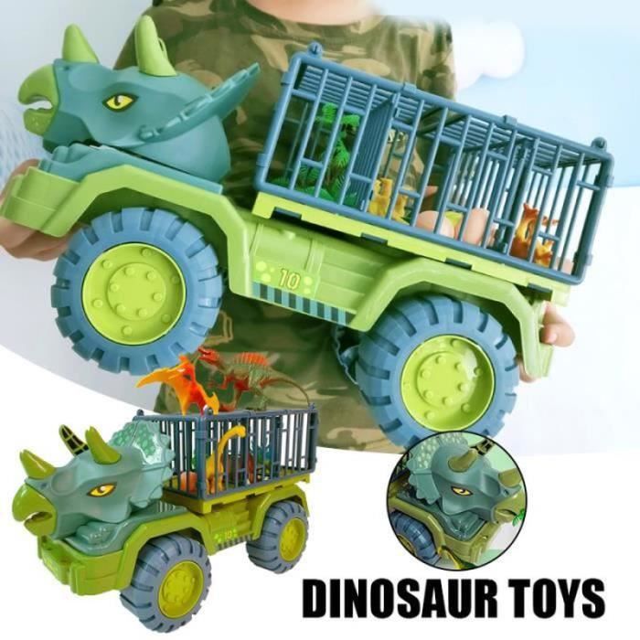 Camion Dinosaure – Transporteur Avec 15 Figurines Et Cage – Jouet T-Rex éducatif Pour Garçons 3-7 Ans