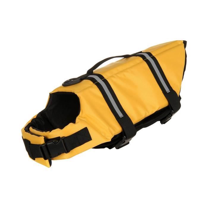 Meilleurs prix pour Gilet de sauvetage pour animaux de compagnie Gilet de sauvetage réfléchissant en maille animalerie Jaune M pour 150-155cm