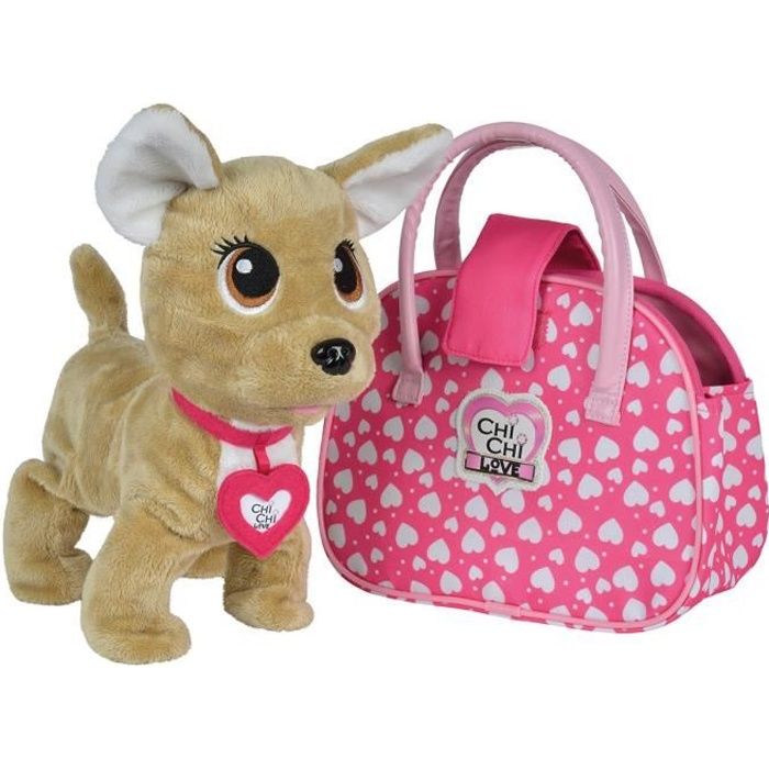 SMOBY - Chien interactif Chi Chi Love Showstar Happy + Sac de transport + Collier