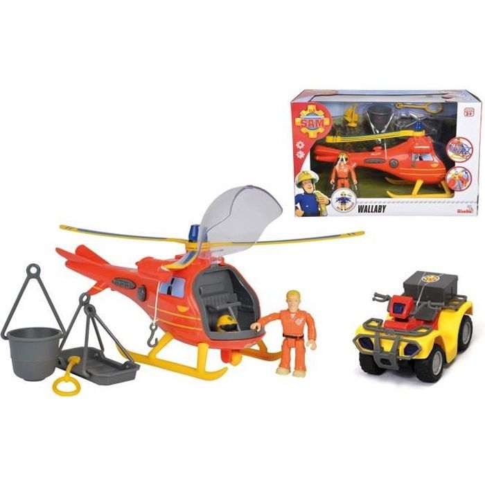 SMOBY Sam Le Pompier - Pack Hélicoptère Océan + Quad Mercure - Cdiscount  Jeux - Jouets