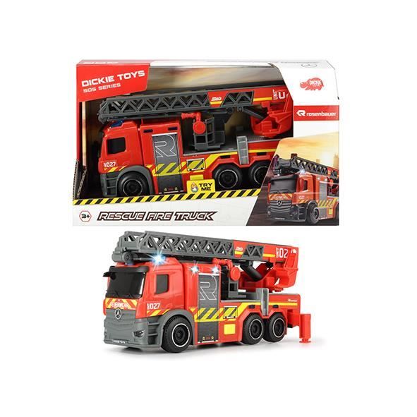 Camion de pompiers - Dickie - 23cm - Effets sonores et lumineux - Échelle  extensible - Jouet mixte