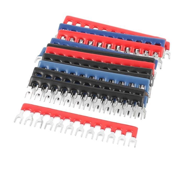 15 Pcs 400V 10A Forme De Fourche 12 Positions Barri re Bloc Bande 15-pcs-400v-10a-forme-de-fourche-12-positions-barri-re-bloc-bande