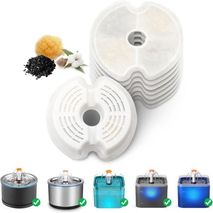 Lot De 6 Filtres Pour Fontaine à Eau Chat - Filtres Hexagonaux De Remplacement, Améliore Le Goût