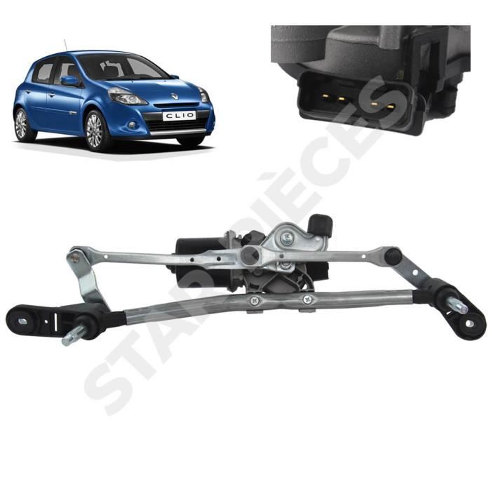 Moteur d’essuie glace avant complet pour Clio 3 (20052012) tringlerie + moteur d