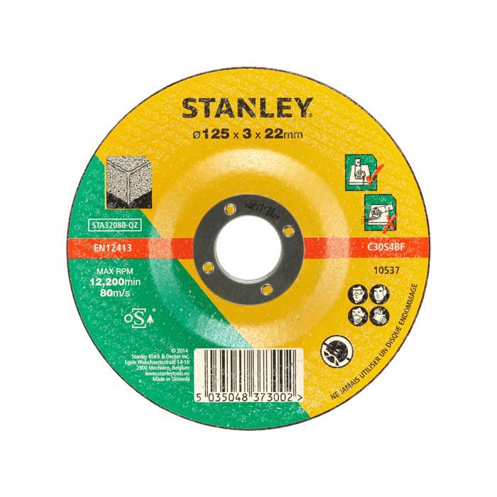Stanley Disque aggloméré à tronçonner le béton 125x22x3.2 STA32080 QZ