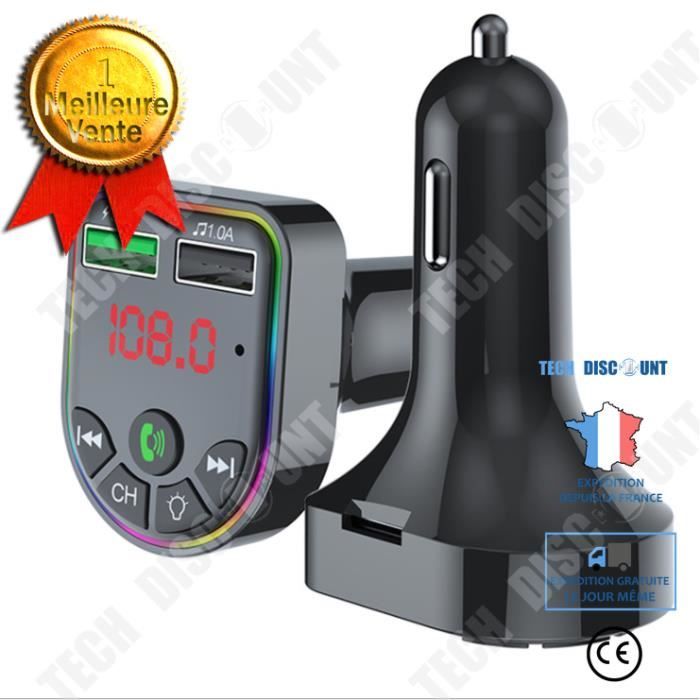 Bouton Multimédia Volant Bluetooth Sans Fil – Commandes Audio Musique Téléphone – Adaptateur Universel Voiture Argent/Noir