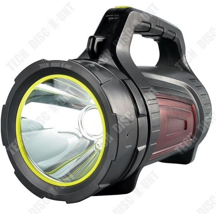 TD® Lampe de poche à lumière forte rechargeable ultra-lumineuse à longue portée extérieure étanche projecteur portable haute
