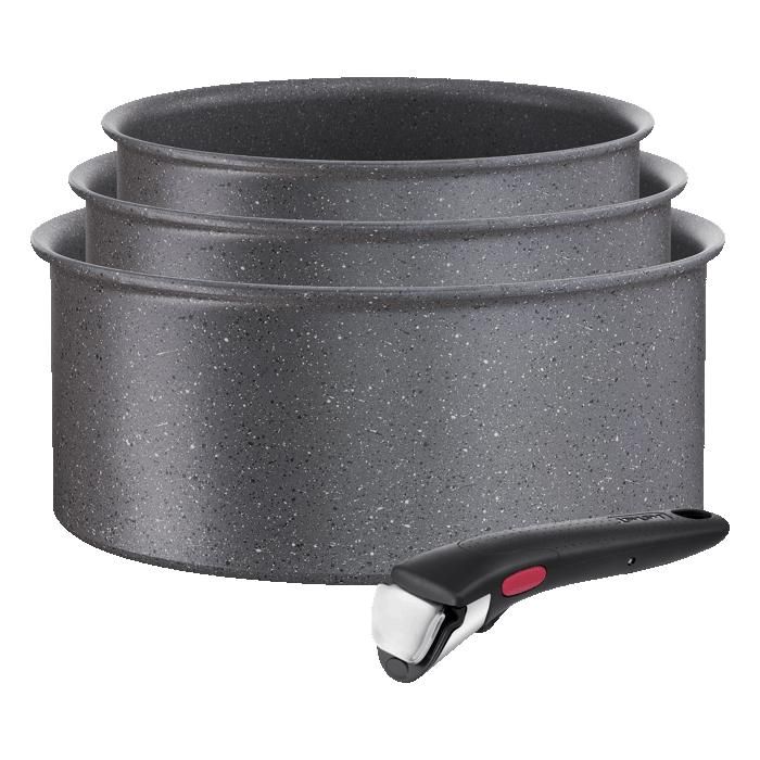Tefal Ingenio Natural Force Lot 3 casseroles 16/18/20 cm (15/21/3 L) + poignée amovible Empilable Revêtement antiadhésif