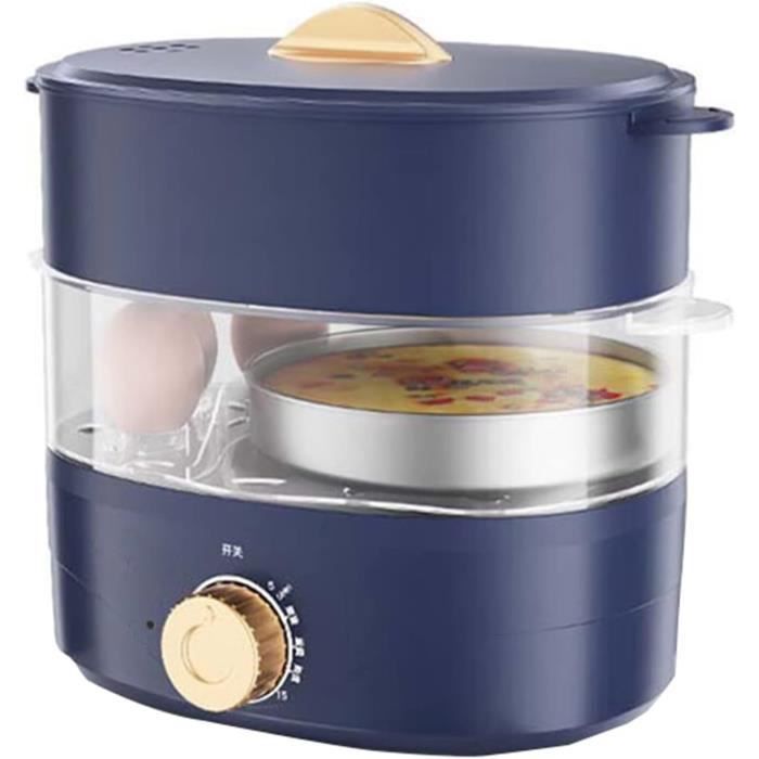 Mini Cuiseur Vapeur à Œufs Électrique - Cuisson Automatique, Arrêt Securité, Capacité 5 Œufs Par Niveau (jusqu'à 3 Niveaux), Design Compact