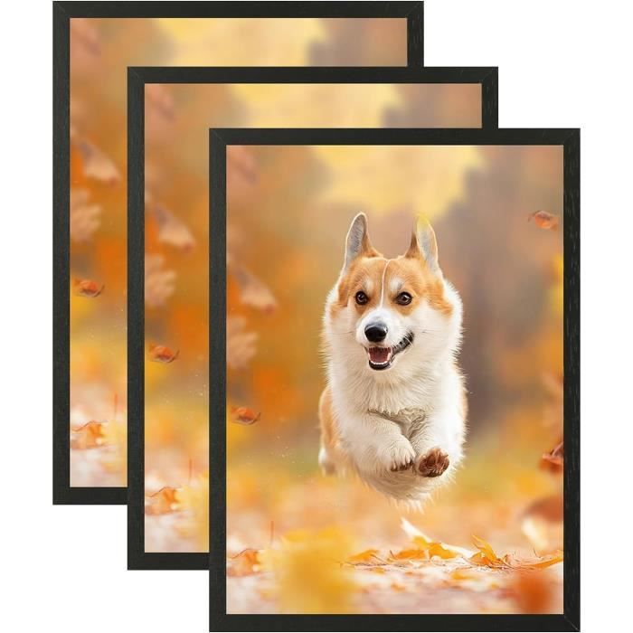 Set 13 Cadres Photo Mural En Bois Massif - Collage Créatif Pour Mur, Escalier, Salon | Tailles Multiples, Blanc Et Noir, Crochets Pivotants Inclus - 8