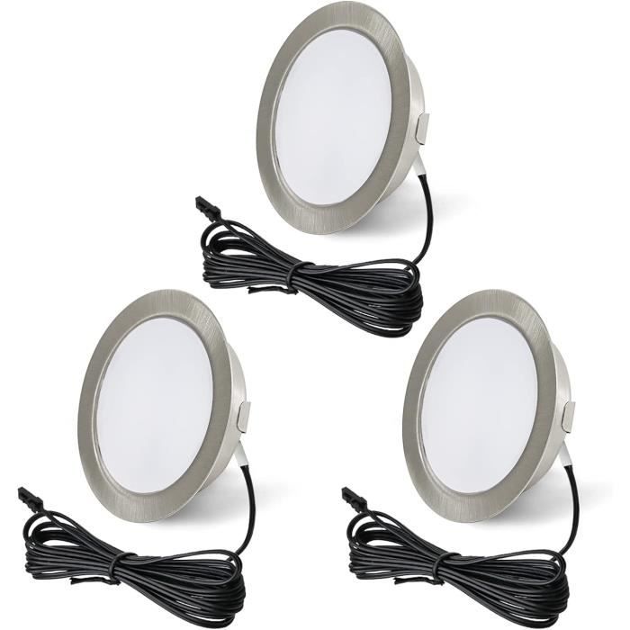 Spot 12v URing Spot Encastrable LED 12V Diable 3,5W 3000K Blanc Chaud 300L Extra Plat, Plafonnier Pour Spot Led Encastrable Noir - 12