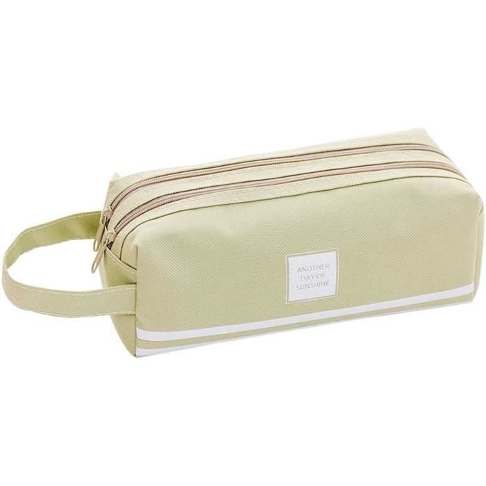 Trousse Aesthetic En Velours SSyang - Double Couche, Grande Capacité, Poignée, Pour école, Bureau, Fille - 2