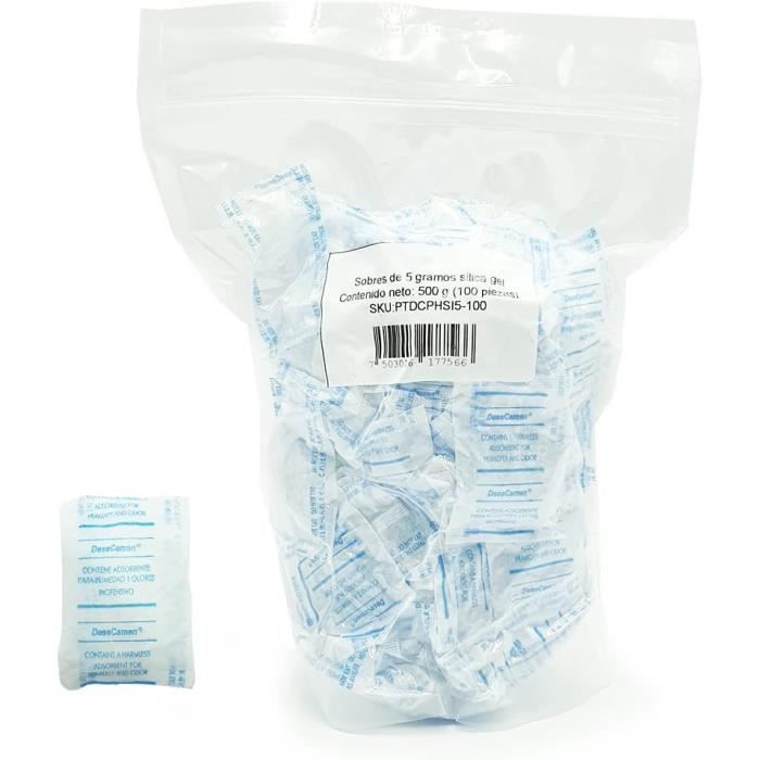 Protezione Umidità Oggetti Bustine Di Gel Di Silice Essiccante - 100 Pezzi, Per Cibo, Elettronica, Vestiti Deumidificatore Piccolo - Foto 6