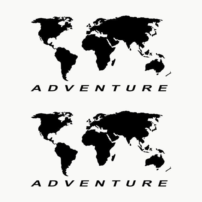Gesar 2 Autocollants Adventure Planisphère Et Pièces GS 1200 Autocollant Pour Voiture Moto Adaptes Valises Moto R 1200 1150 1100 1250 Noir 1074020249