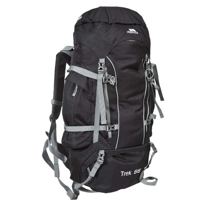 TRESPASS Sac à Dos Trek 66 L - Gris cendre Mixte pour alpinisme TRESPASS Sac à Dos Trek 66 L - Gris cendre Mixte pour alpinisme