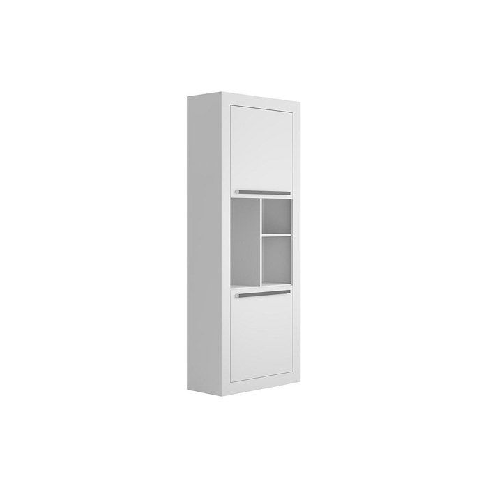 Bibliothèque avec 2 portes et 3 niches - Blanc - EVAN