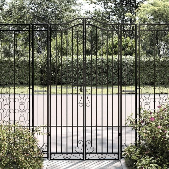 vidaXL Portail de jardin 121x8x180 cm fer forgé 363433