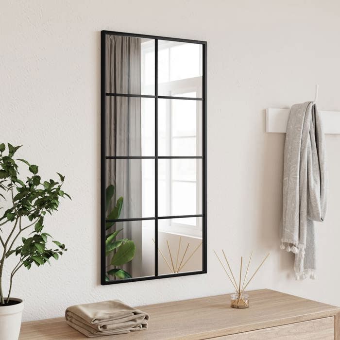 vidaXL Miroir mural noir 40x80 cm rectangulaire fer 358644