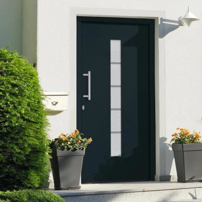 vidaXL Porte dentrée Aluminium et PVC Anthracite 110x210 cm