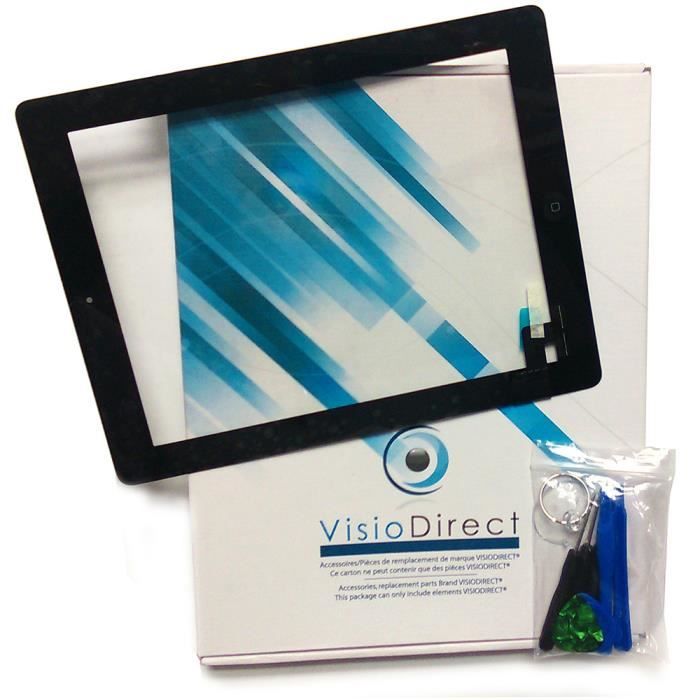 Vitre ecran tactile pour Ipad 5 A1822 A1823 9.7"" noir bouton home adh&eacute;sifs + outils