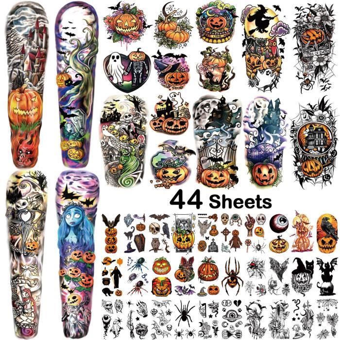 Set Halloween GWAWG : Serre-tête Araignée Noir + 30 Tatouages Temporaires - Taille Unique Adulte Et Enfant - Accessoire De Déguisement