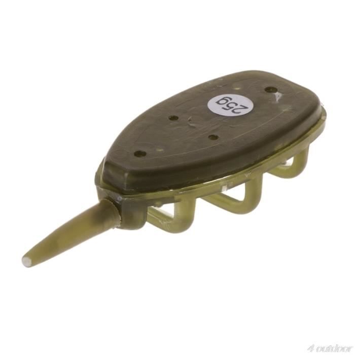 Mangeoire Inline Pour Carpe – Moule à Appâts 35g – Accessoire De Pêche Plat Et Subtil, Vert