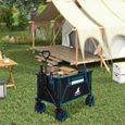 WOLTU Chariot de Jardin Pliable, Roues larges, Chariot pour Camping, Plage, Charge 120kg, Tissu Oxford+Acier, Noir+Bleu W0UETT0101-1