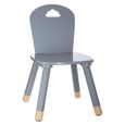 Chaise pour enfant en bois - ATMOSPHERA - Douceur gris - Style Junior - Matière Bois - Couleur Gris-1