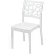 Lot de 4 chaises de jardin TETI ARETA - 52 x 46 x H 86 cm - Blanc-1