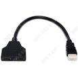 TD® Prise HDMI 1 mâle vers Double HDMI 2 femelle - adaptateur de câble et répartiteur - convertisseur tv - Accessoire image et son-1