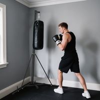 Punching Ball Mural Réglable En Hauteur - Sac De Frappe Pliable Pour Maison, Enfants Et Adultes, Avec Ressort élastique - 3