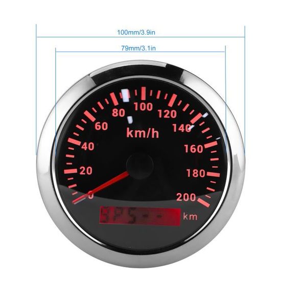 Compteur De Vitesse GPS Et Tachymètre ELING 85mm - 200 Km/h Et 8000 Tr/min - Étanche IP67 - Pour Véhicules Et Bateaux