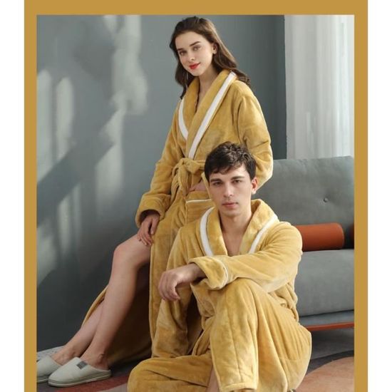 Peignoir en Microfibre Peignoir de Bain Long XXL Peignoir de Bain a Capuche pour Femme et Homme Chaud et Super Doux Cdiscount