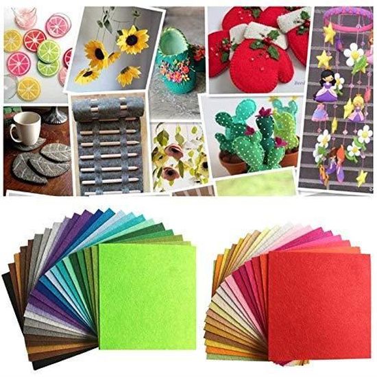 Tissu en Feutrine DIY Feuille de Feutrine 20 * 30cm 40 Couleurs pour