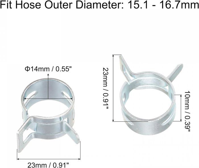 METALLIXITY Lot de 10 colliers de serrage à ressort (23 mm à 2,5 cm) - Clips