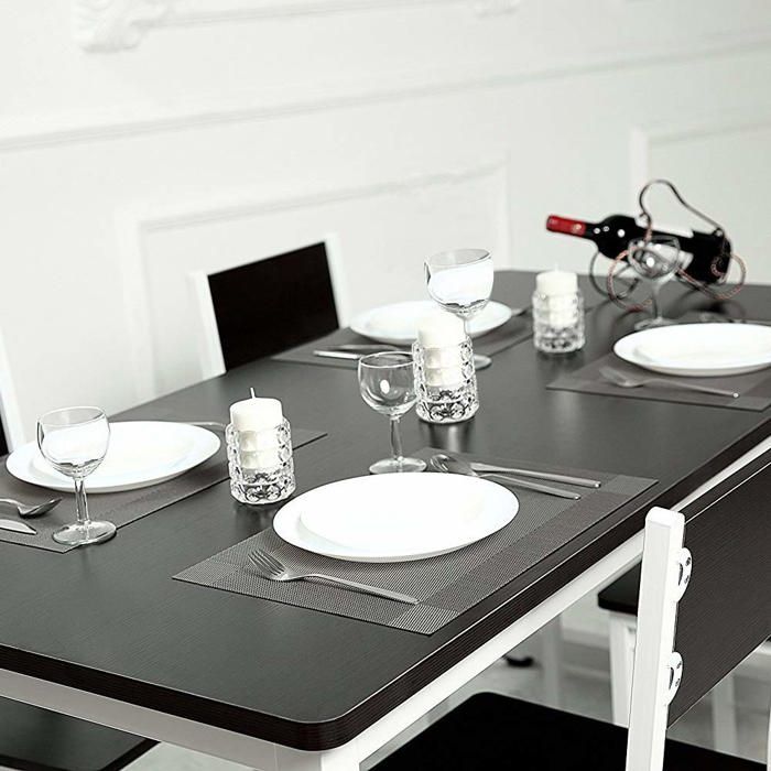 Lumaca Lot De 4 Sets De Table Lavables,Set De Table, Résistants à La Chaleur, Antidérapants, Pour Table De Cuisine Et Restaurants,Gris