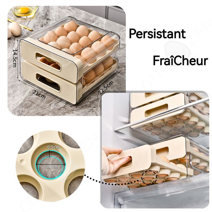 Distributeur à œufs Pour Frigo - 4 étages, Rangement Automatique, Plastique ABS