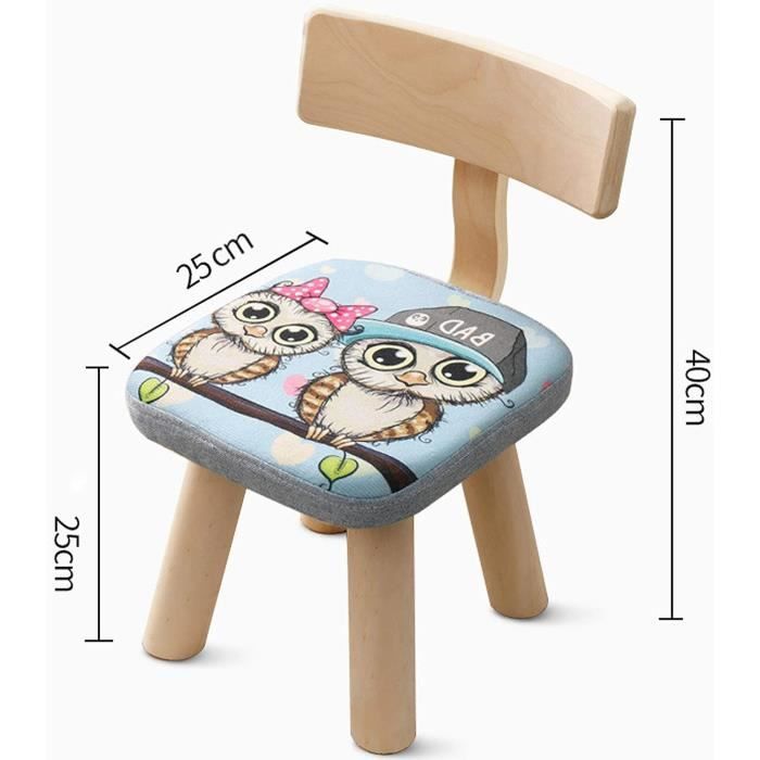 Relaxdays Tabouret Enfant Motifs Animaux, Bois, Polyester, Peluche