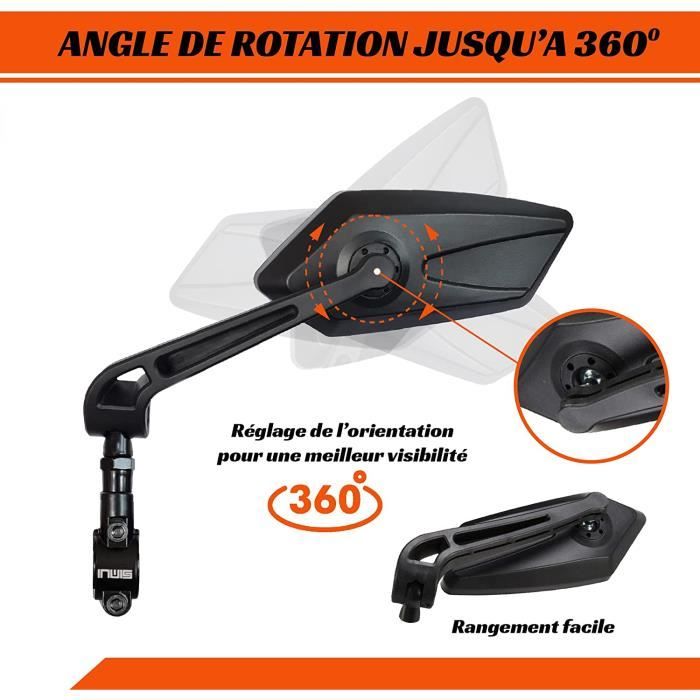 2 Rétroviseurs Vélo Réglables 360° - 8cm Diamètre, Verre Haute Définition - Pour VTT, Vélo électrique, Trottinette