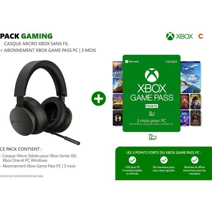 Casque sans fil Xbox pour Xbox Series XS, Xbox One et Windows 10 Xbox  Wireless Headset 
