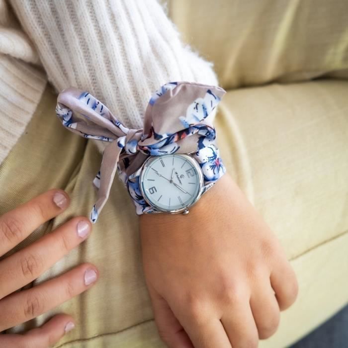 Montre Femme CHTIME bracelet Tissu Marron 62868 Marron Achat