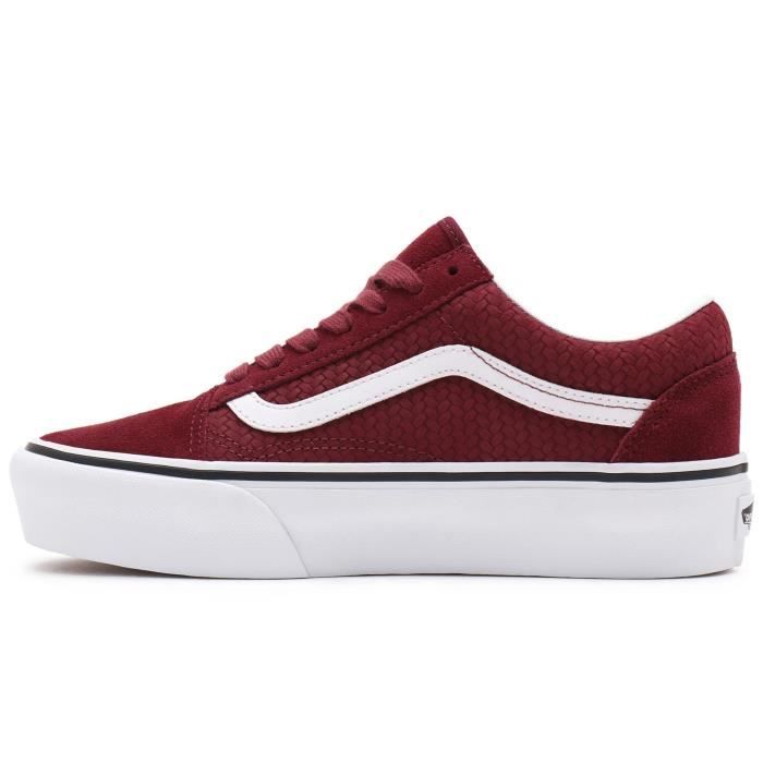 Vans old skool platform bordeaux femme top