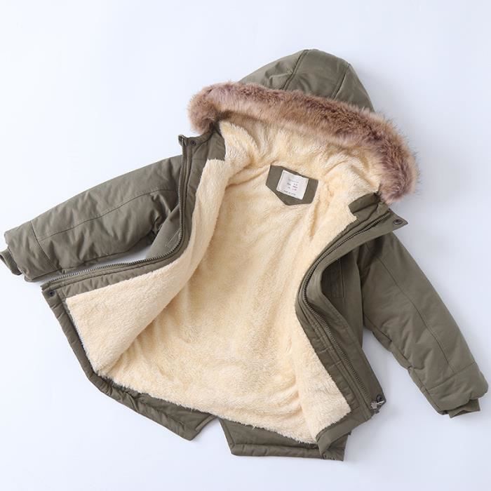 Blouson Gar on De 5 14 ans Chaude Doux Parka Hiver Automne
